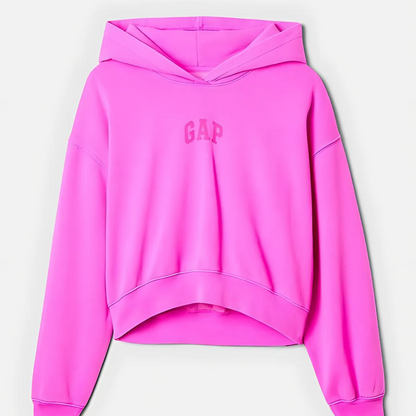 VintageSoft® Crop Logo Hoodie